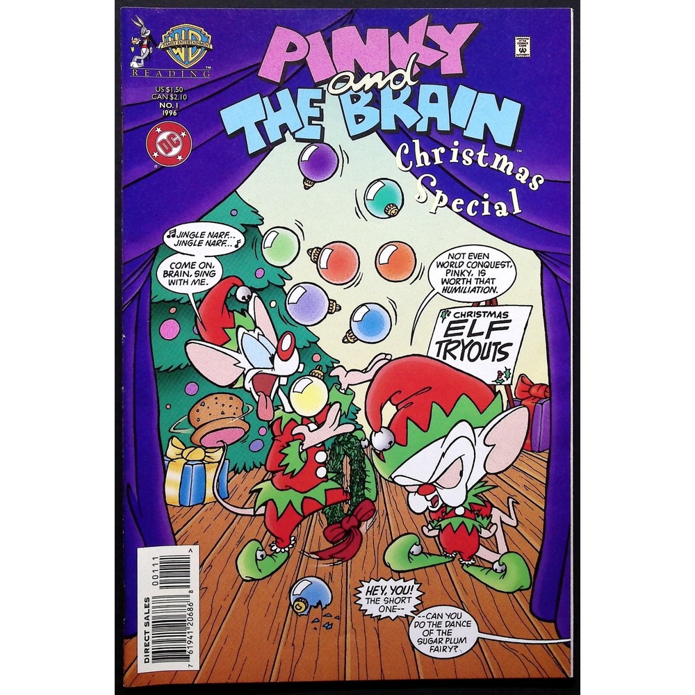 Pinky and The Brain Christmas‎ Special Comic Book 1 1996 DC Comics Vintage